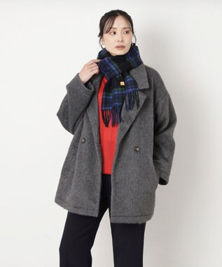 MOONBAT WEB限定【洗える】ミエル (miel) カシミヤ100％ チェックマフラー ブラック