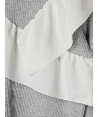 Green Parks ・ＳＵＧＡＲ　ＳＰＯＯＮ　アシンメトリーフリルロンＴＥＥ Gray Mixture