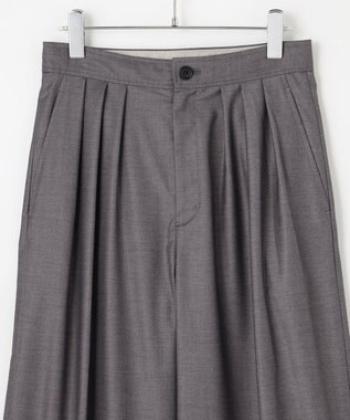 #Newans 【洗濯機可/しわになりにくい】ベリーワイドパンツ チャコール