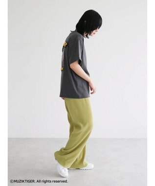 Green Parks ムジークタイガー／バックプリントＴシャツ Charcoal Gray