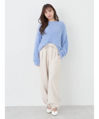 earth music&ecology 裾ドロストパラシュートパンツ Off White