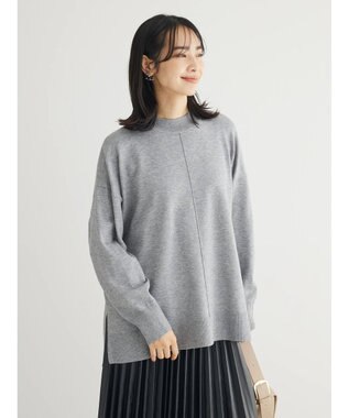 Green Parks もちやわ　モックネックプルオーバー Gray Mixture