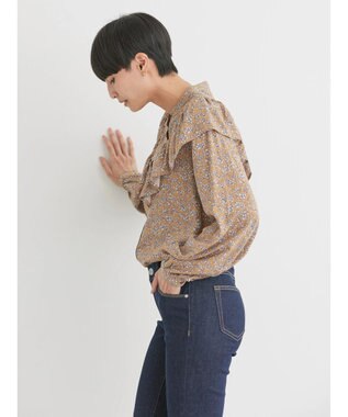 AMERICAN HOLIC アソートプリントフリルブラウス Camel