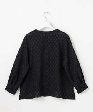 自由区 L 【セットアップ対応】ワッシャーカットジャカード ブラウス ミッドナイト