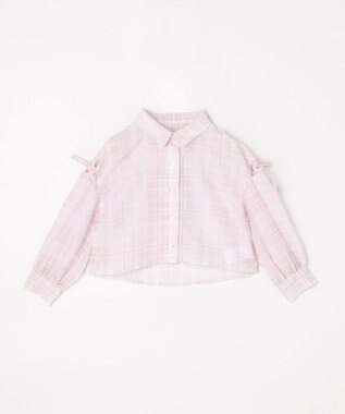 ANY KIDS シアーチェックシャツ ピンク