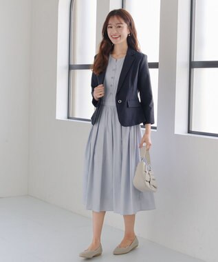 Tiaclasse 【吸水速乾・接触冷感・UVケア・防シワ・洗える】カチオンテーラードジャケット ネイビー