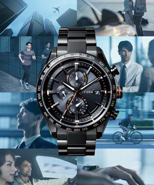 CITIZEN 【ATTESA ACT Line】ブラックボディに映えるオレンジのアクセントカラーが人気モデル AT8185-62E ブラック