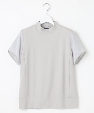 23区GOLF 【WOMEN】【吸水速乾/UVケア】シアー袖 モックネックシャツ ライトグレー系