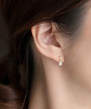 Phoebe 【K10】エリプスパールビジューピアス ゴールド