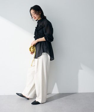 Green Parks 【WEB限定】ＳＥＴ２点フリルビスチェ＋シャツチュニックⅡ Black