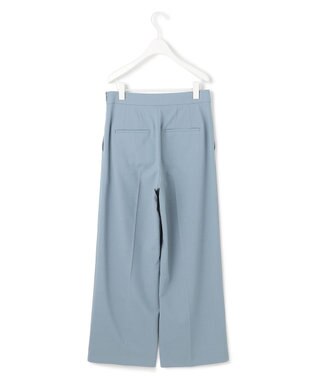 ICB 【洗える】ウール2WAYストレッチ ワイドストレートパンツ ブルーシェイド系
