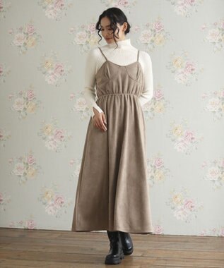 Green Parks ・ＳＵＧＡＲ　ＳＰＯＯＮ　スエードポンチキャミワンピ Beige