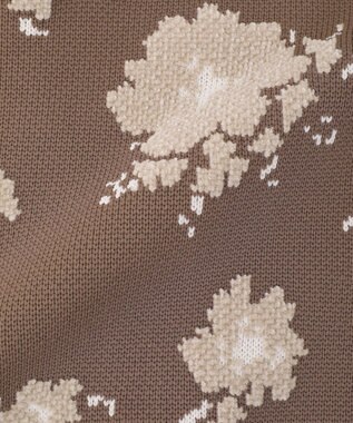 earth music&ecology SET2点フラワージャガードカーデ+ビスチェ Brown