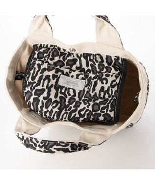 UNBILLION cachecache 製品洗いキャンバス×ナイロントートS レオパードアイボリー