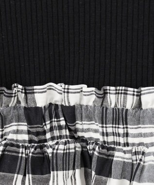 ANY KIDS ドッキング チェック柄 ワンピース モノトーン系