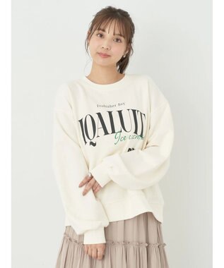 earth music&ecology アソートロゴスウェット Ivory