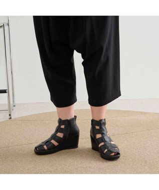 MODE ET JACOMO <D'ICI>グラディエーターウエッジブーツサンダル ブラック