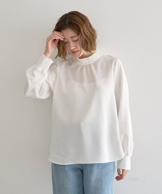 YECCA VECCA 【2点SET】ブラウスセットプリーツMIXジャンスカ Mocha