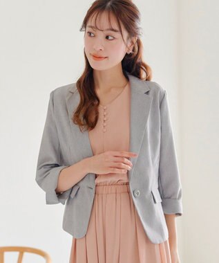 Tiaclasse 【吸水速乾・接触冷感・UVケア・防シワ・洗える】カチオンテーラードジャケット チャコールグレー