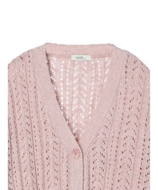 earth music&ecology スラブヤーンスカシカーディガン Pink