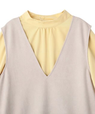 YECCA VECCA 【2点SET】ブラウスセットプリーツMIXジャンスカ Light Gray