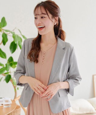 Tiaclasse 【吸水速乾・接触冷感・UVケア・防シワ・洗える】カチオンテーラードジャケット チャコールグレー