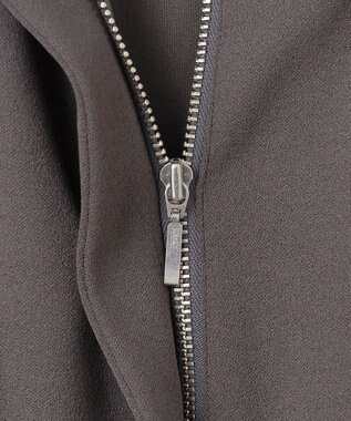 J.PRESS LADIES ジョーゼットジャージー タックスリーブ ブルゾン グレー系