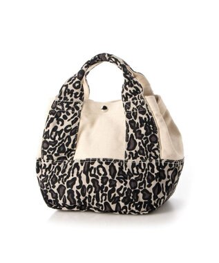 UNBILLION cachecache 製品洗いキャンバス×ナイロントートS レオパードアイボリー