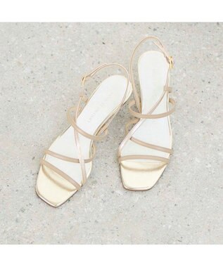 MODE ET JACOMO <MODE ET JACOMO>アシンメトリーストラップサンダル ベージュコンビ