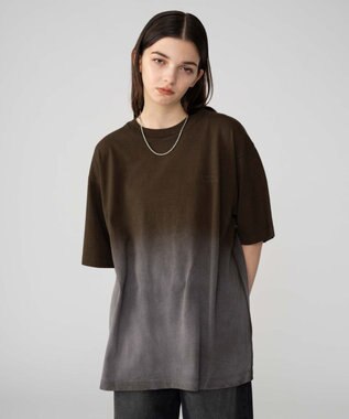 WEGO 【ユニセックス着用ITEM/MLサイズ展開】グラデーションワンポイントT（SS） ブラウンその他
