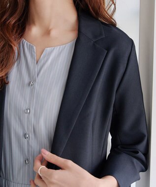 Tiaclasse 【吸水速乾・接触冷感・UVケア・防シワ・洗える】カチオンテーラードジャケット ネイビー