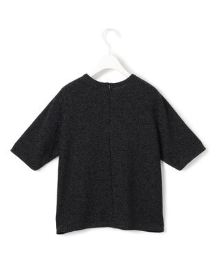 ICB L 【洗える】シャイニーラメジャガード カットソー ブラック系