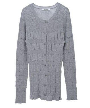 Green Parks プリーツニットカーディガン Light Gray