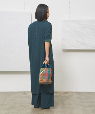 J.PRESS YORK STREET 【WOMEN】ワッシャーニットコンビ ワンピース ダークグリーン系