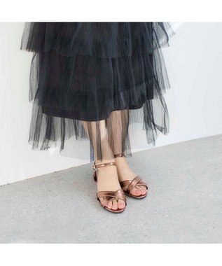 MODE ET JACOMO <noyau>ヒールクロスベルトサンダル ブロンズ