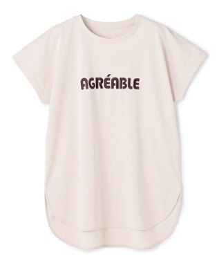 UNFILO BEAUTY FORM-T cotton ロゴ フレンチスリーブ Tシャツ グレージュ