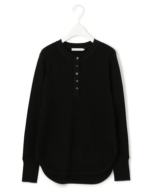 ICB 【洗える】 エクストラファインメリノ ヘンリーネックプルオーバー ブラック系