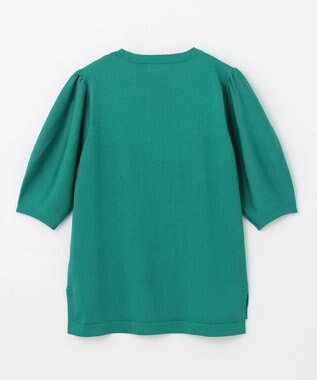 ANY 【洗濯機可】パフスリーブニットプルオーバー エメラルド