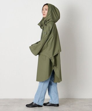 MOONBAT POLO RALPH LAUREN レインポンチョ レインベア 50デニール生地／着丈98cm 収納袋付き カーキー