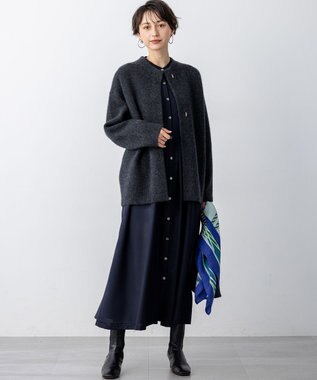 23区 S 【見上愛さん着用】ラクーンブレンドダブルフェイス ニット アウター グレー系