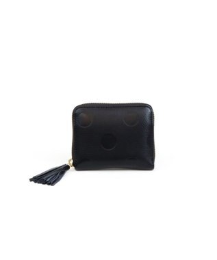 UNBILLION ペルケ perche / ドット型押し・ジャバラカードウォレット ブラック