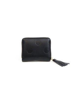 UNBILLION ペルケ perche / ドット型押し・ジャバラカードウォレット ブラック