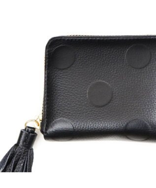 UNBILLION ペルケ perche / ドット型押し・ジャバラカードウォレット ブラック