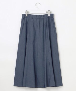 自由区 S 【カタログ掲載・セットアップ対応・洗える】ドレープツイル スカート ネイビーシャンブレー