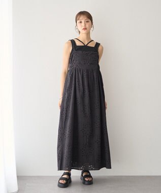 earth music&ecology レイヤードカットタンクトップ Black