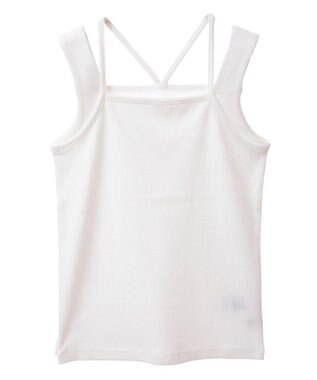 earth music&ecology レイヤードカットタンクトップ Off White