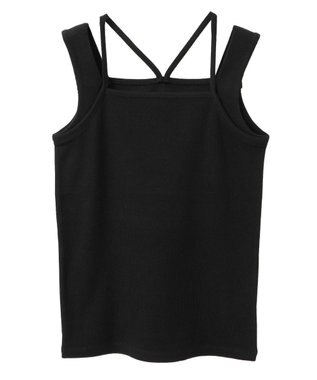 earth music&ecology レイヤードカットタンクトップ Black