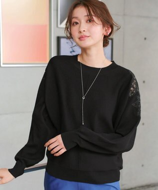 Tiaclasse 肩レースドルマンニットトップス