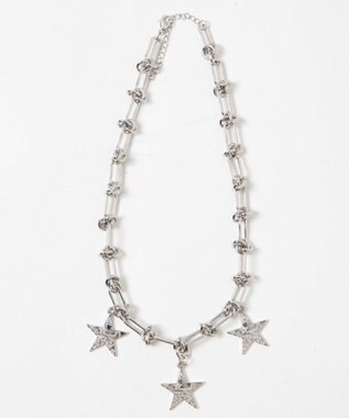 WEGO Lスターデザインチェーンネックレス シルバー