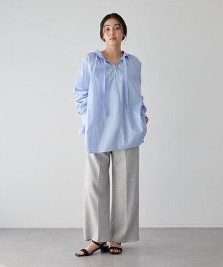 YECCA VECCA タイプライタースキッパーオーバーシャツ Sax